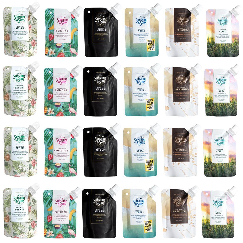 Sunshine & Sons Premium Spirits Party Pouch 24 Pack